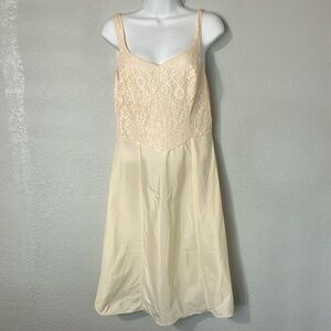 Wonder Maid Pink Lace Slip Dress VTG 36